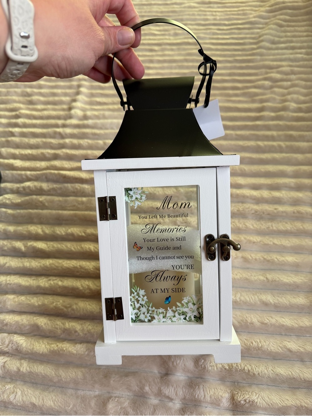 Mom Memories White & Black Decorative Lantern